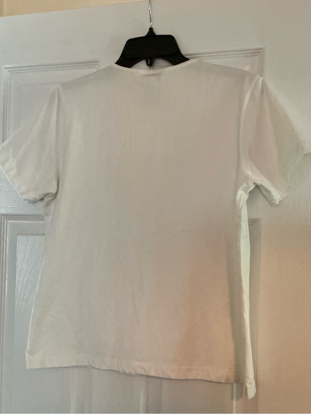 Talbots Classic Light Cream Color Crew Neck T-Shirt - Picture 2 of 5